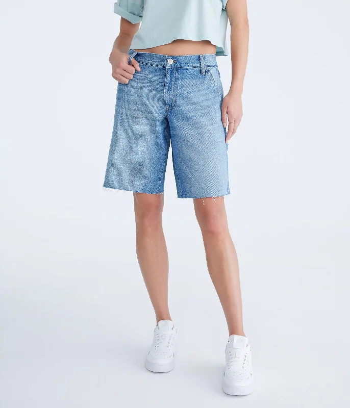 Elevate your look with premium women’s wear   Aeropostale Mid-Rise Baggy Carpenter Jorts