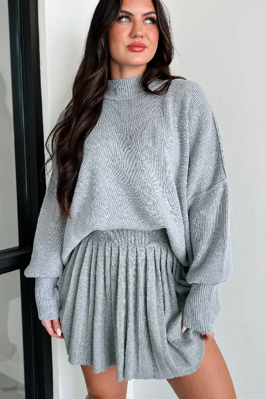 Trendy women’s clothing    Auden Oversized Zenana Sweater (Heather Grey)