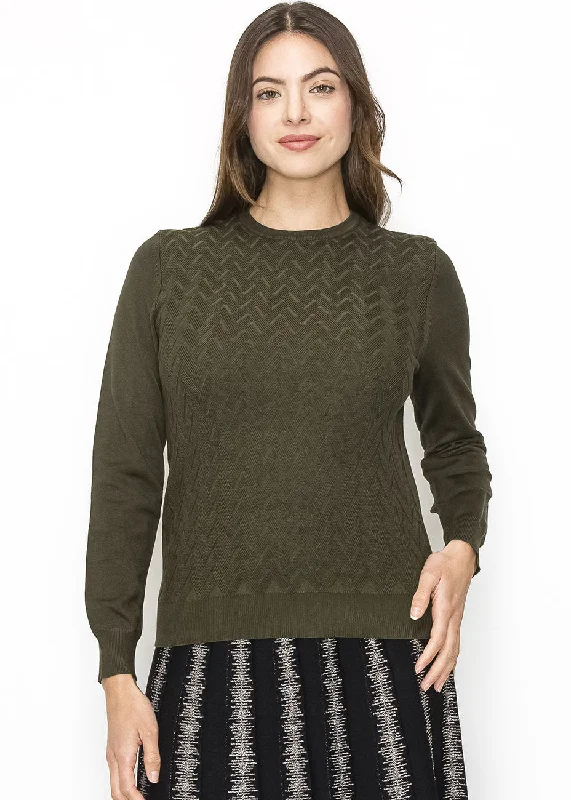 Chic and comfortable clothing for busy women   Classic Olive Chevron Sweater