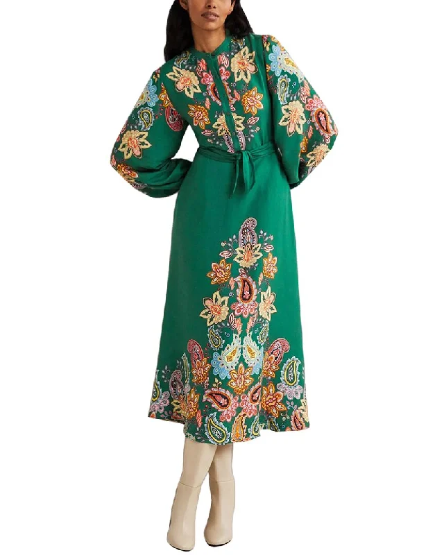 Fashion-forward women’s clothing on a budget   Boden Blouson Sleeve Maxi Tea Dress
