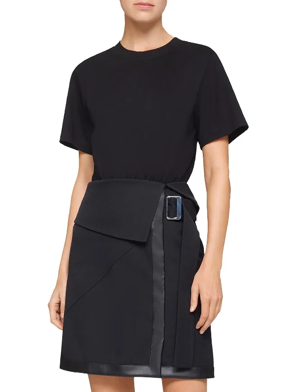 Affordable stylish women’s fashion collection   Womens Twill Belted T-Shirt Dress