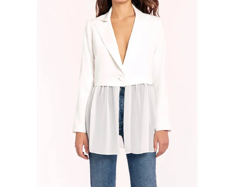 Chic, modern looks for the stylish woman   Jonas Sheer Bottom Blazer In Ivory