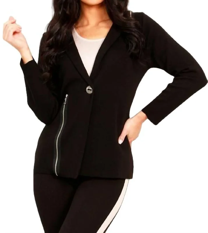 Latest fashion trends for modern women   Zip Accent Blazer In Black