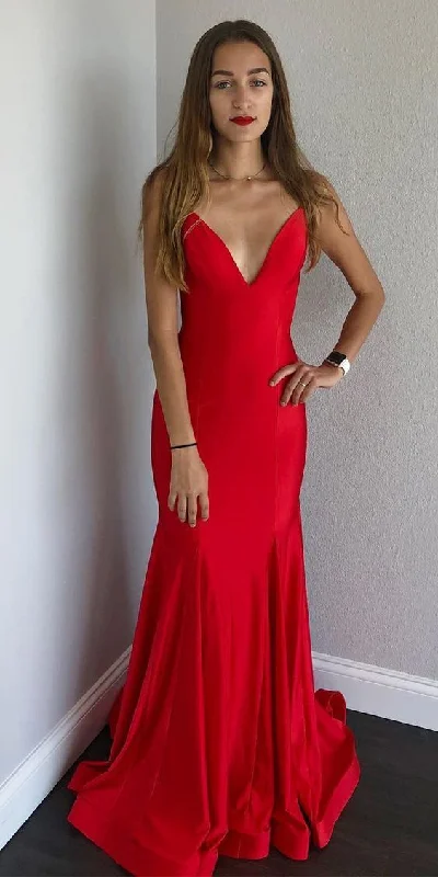 Women’s clothing to inspire confidence and beauty Red Satin Sexy V-Neck Spaghetti Straps Mermaid Prom Dress cg4482 Women’s clothing to inspire confidence and beauty Red Satin Sexy V-Neck Spaghetti Straps Mermaid Prom Dress cg4482