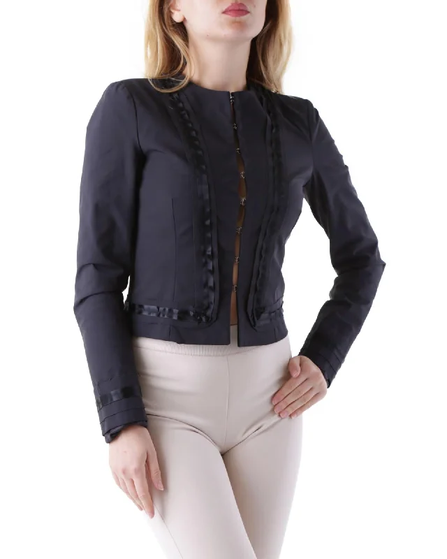 Create a timeless wardrobe with fashionable pieces   Richmond X Women's Black Blazer with Ribbon Trim